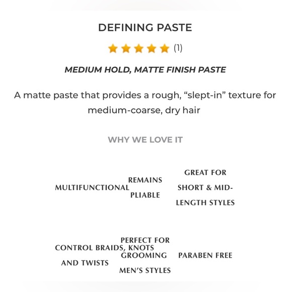 ECRU New York | TEXTURE Defining Styling Paste | Unisex | $28 - NIB - Picture 8 of 10